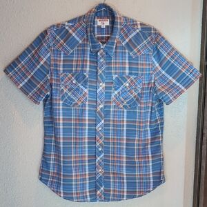 EUC. True Religion short sleeve western snap up